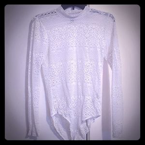 Sexy White Lace Bodysuit